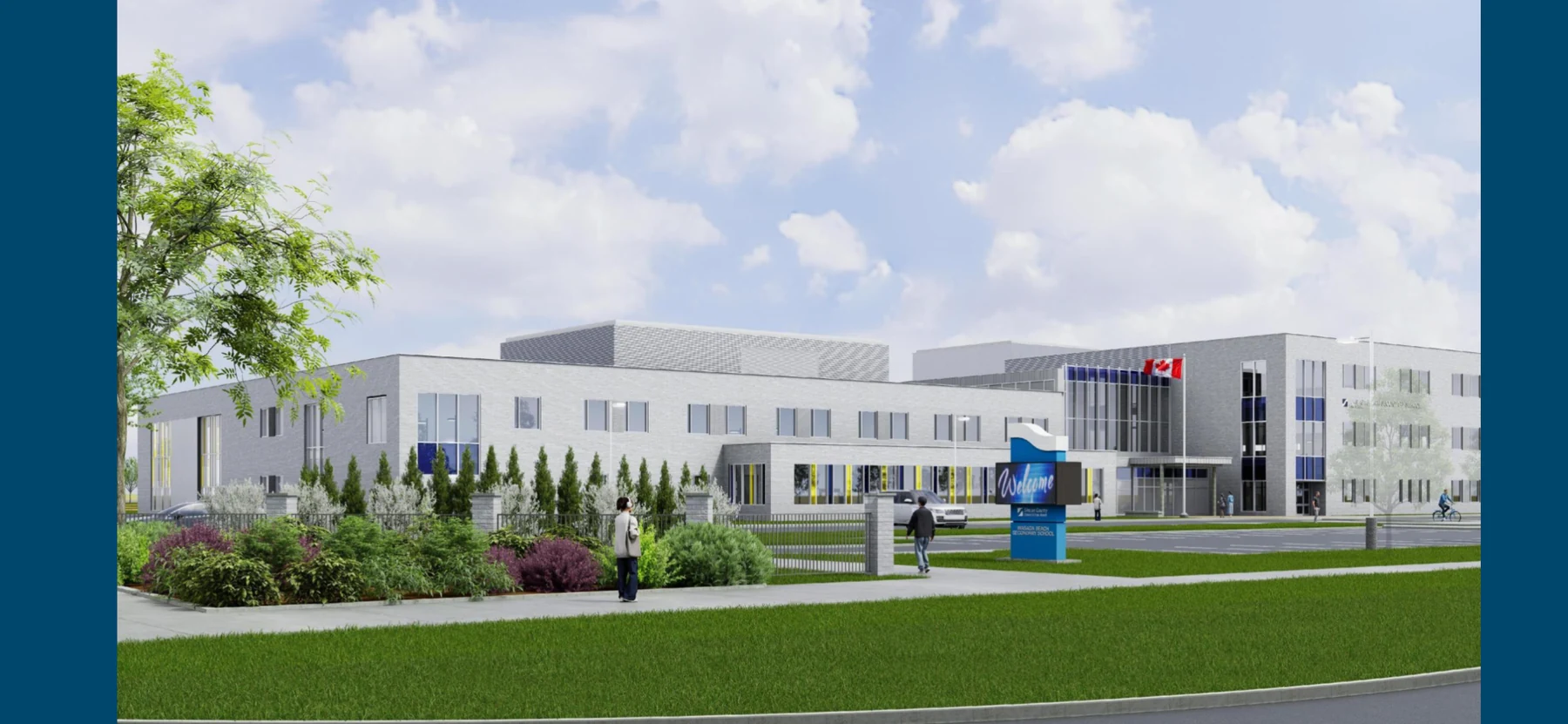 Front exterior rendering of the proposed Wasaga Beach school
